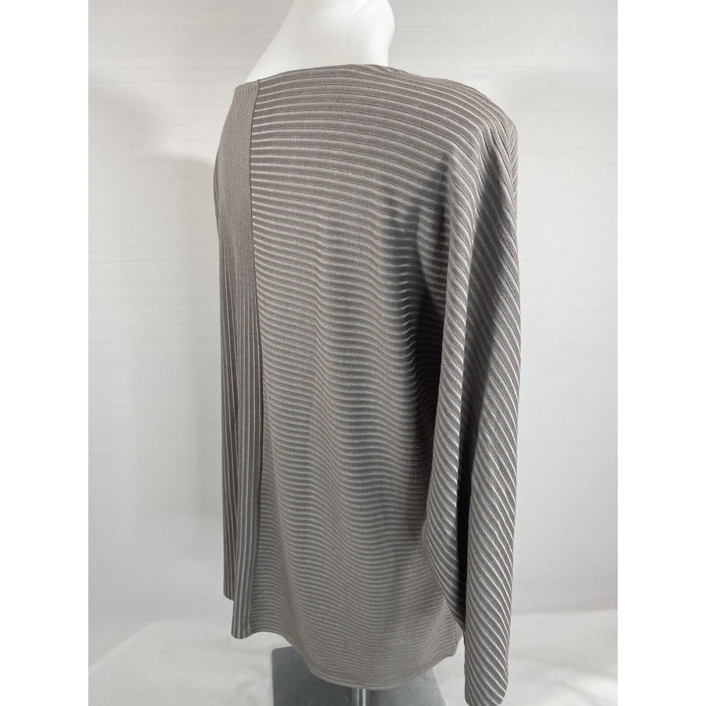 Chicos Womens Textured Stripe Top Size‎ 2 Scoop Neck - Picture 6 of 12